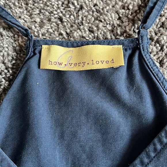 How Very Loved Navy Crop Top with adjustable straps - Picture 3 of 7